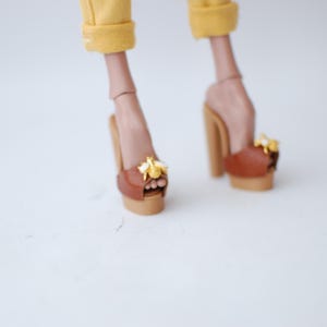 Ready to ship Casual bee sandals heels shoes leather for Popovy Dolls BJD