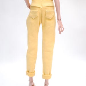 Yellow jeans washed detailed for Popovy Dolls 1:4 scale