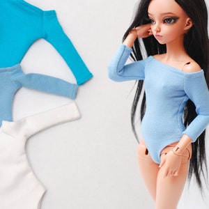 Off-shoulder bodysuit plain for 1/4 scale msd minifee fr16 modsdoll tonner numina blue white