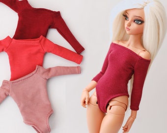 Off-shoulder bodysuit plain for 1/4 scale msd minifee fr16 modsdoll tonner numina red