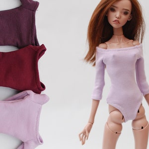 Off shoulder body bodysuit top purple violet for Popovy Doll