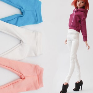 White Peach Aqua color classic long leggings for Popovy Dolls