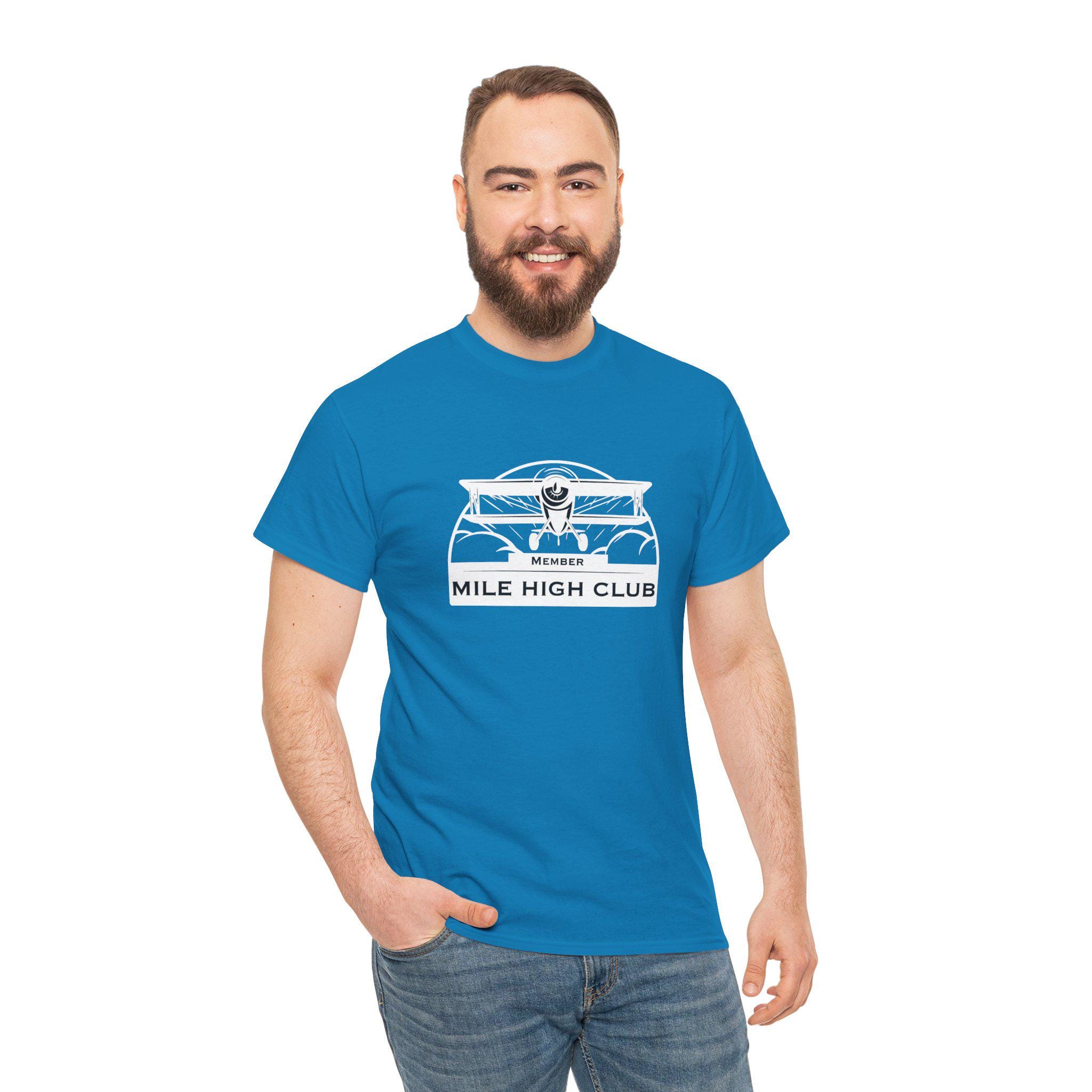 Mile High Club White Biplane Unisex Tee - Fun Aviation Shirt, Perfect Gift for Aviators, Travel Enthusiasts, Adventure Lovers, Flying
