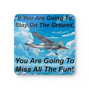 Taildragger vliegtuigcitaat kurkhouten onderzetter set - uniek interieur, cadeau voor piloten, luchtvaartliefhebbers, vliegtuigliefhebbers, leuk cadeau-idee