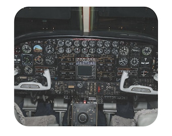 Aviation Cockpit King Air Mouse Pad, Flight Enthusiast Gift, Pilot Office Decor, Airplane Gifts, Aeronautical Decor, Geeky Desk Accessory