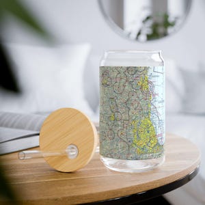 Chicago VFR Sipper Glas, Einzigartiges Trinkglas mit oder ohne Strohhalm, Luftfahrt Geschenk für Piloten, Sommer Trinkgefäße