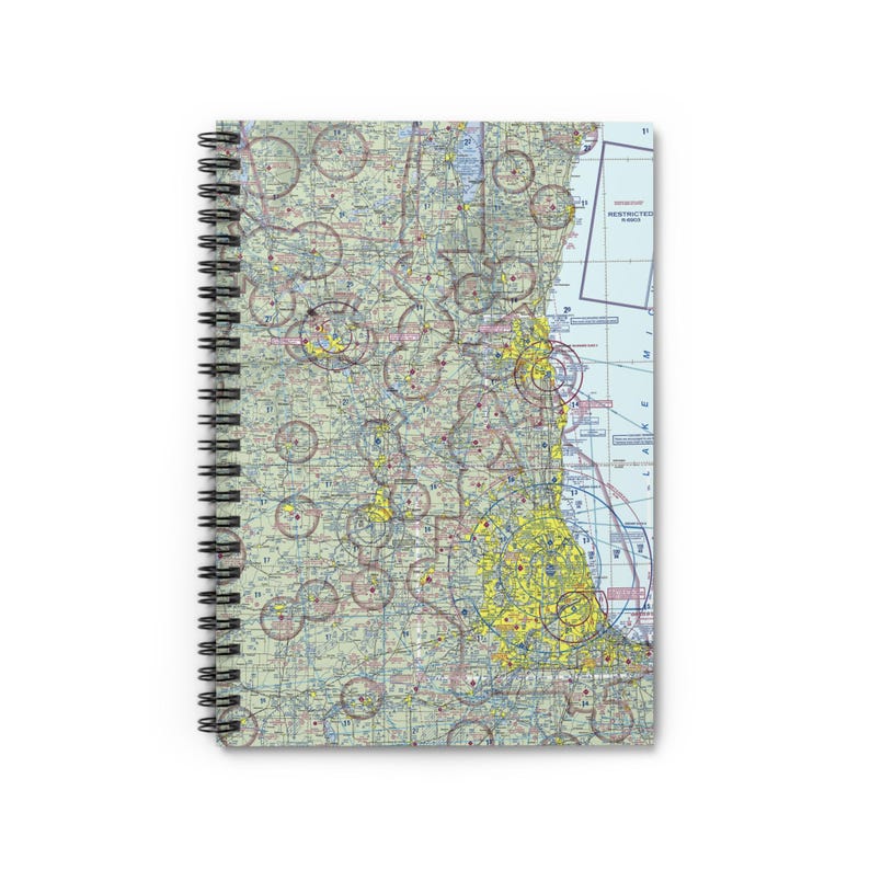 Chicago VFR Sectional Spiral Notebook, Ideal for Pilots, Writers ...