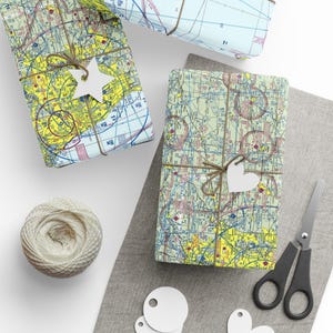 Chicago VFR Geschenkpapier, einzigartige Geschenkverpackung für Piloten, Luftfahrtthema, Geschenkpapier für Weihnachten, Geburtstage und mehr