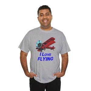 Vintage Airplane I Love Flying Unisex Tee, Aviation Shirt, Pilot Gift, Retro Plane Apparel, Biplane Tee, Aviation Lover T-Shirt, Flying