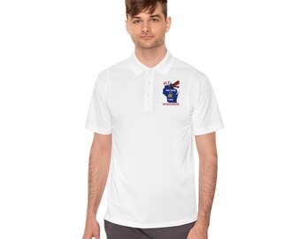 Fly Wisconsin, Red Biplane Sport Polo Shirt, Pilot Gift, Casual Summer Shirt, Gift for Aviation Fans, Lightweight Activewear
