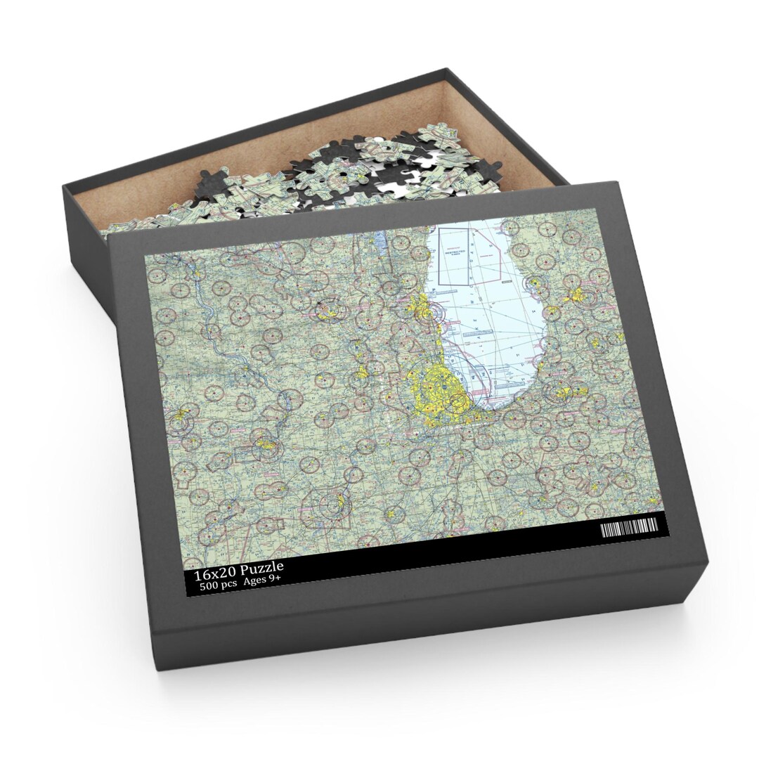 Chicago VFR Sectional Chart 500 Piece Jigsaw Puzzle With Box, Perfect ...