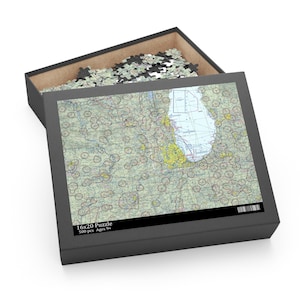 Puzzle da 500 pezzi con carta sezionale Chicago VFR con scatola, regalo perfetto per piloti e amanti dei puzzle, divertimento educativo, puzzle aeronautico