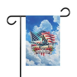 Salute The Fallen Garden Flag, Memorial Day Decoration, Aviation Flag Decor, Outdoor Banner for Veterans, Garden Flag