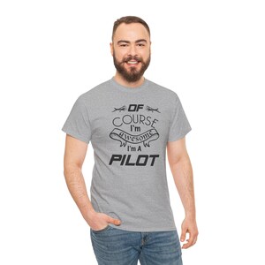 Geweldig piloot uniseks zwaar katoenen T-shirt, leuk pilootcadeau, shirt luchtvaartliefhebber, verjaardagscadeau, geweldig luchtvaartcadeau