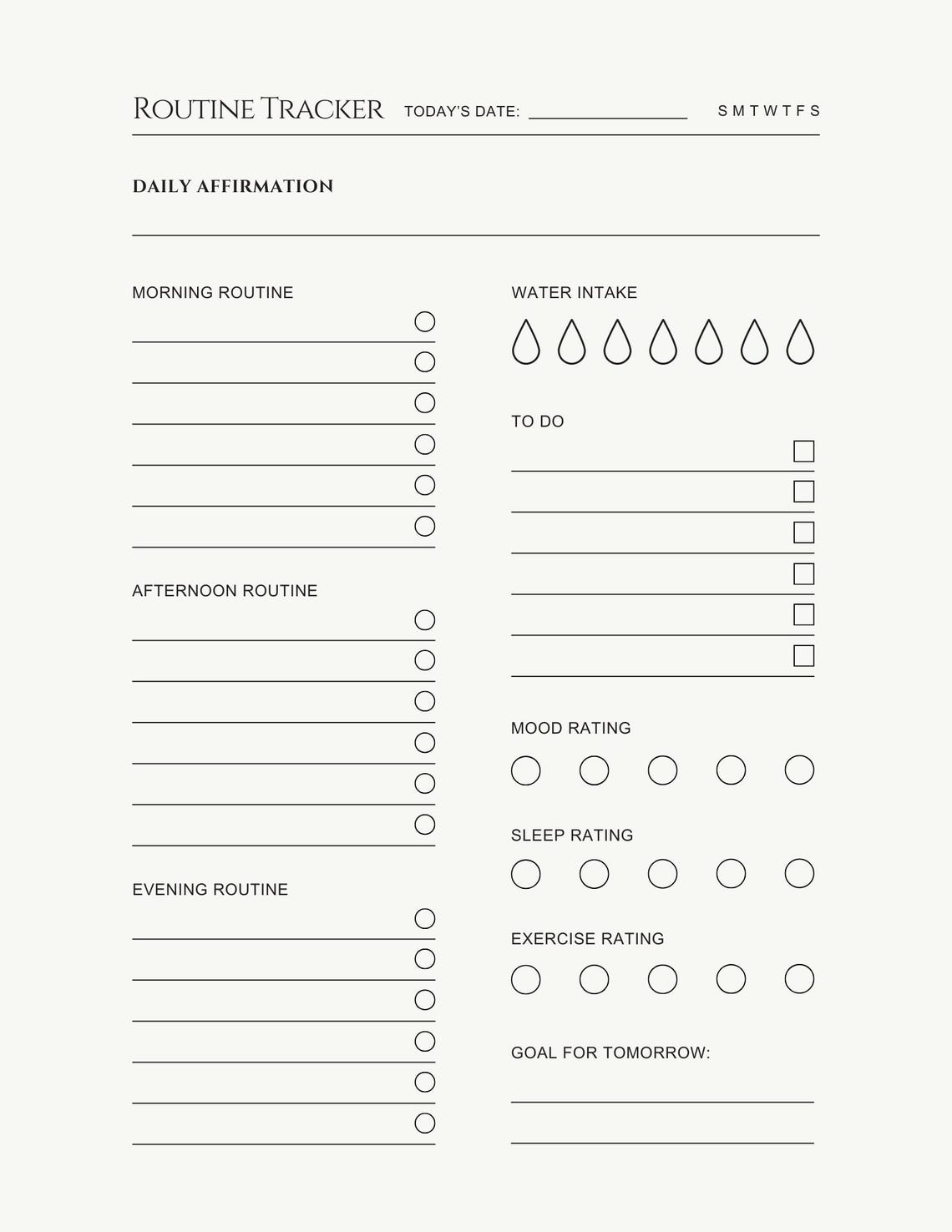 Cream Minimal Daily Routine Planner - Etsy