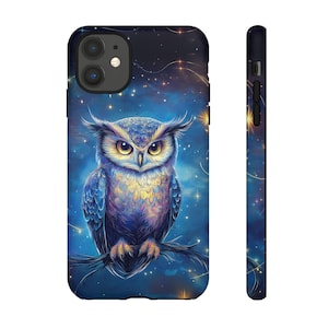 Artistic Owl Phone Case, Colorful Owl Art Phone Case for iPhone, Samsung Galaxy, Google Pixel, Unique Protective Phone Cover Owl Design