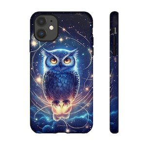 Cosmic Owl Phone Case, Unique iPhone Case, Samsung Galaxy Case, Google Pixel Case, Fantasy Owl Artwork Tough Phone Case, Gift for Owl Lovers