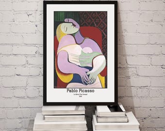 ピカソ風アートプリント：「グッド・フレンズ」カラフル・モダニズム