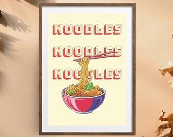 Noodles Wall Art: Funny Foodie Kitchen Decor (Digital Download)