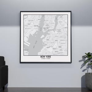 Minimalistischer New York City Stadtplan Print – digitaler Download | Moderne Black & White NYC Wandkunst | Stadt Karte Poster zum Ausdrucken - Karte Kunst