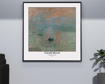 Impresión de Monet "Amanecer": Arte vintage de paisaje marino francés - Arte mural