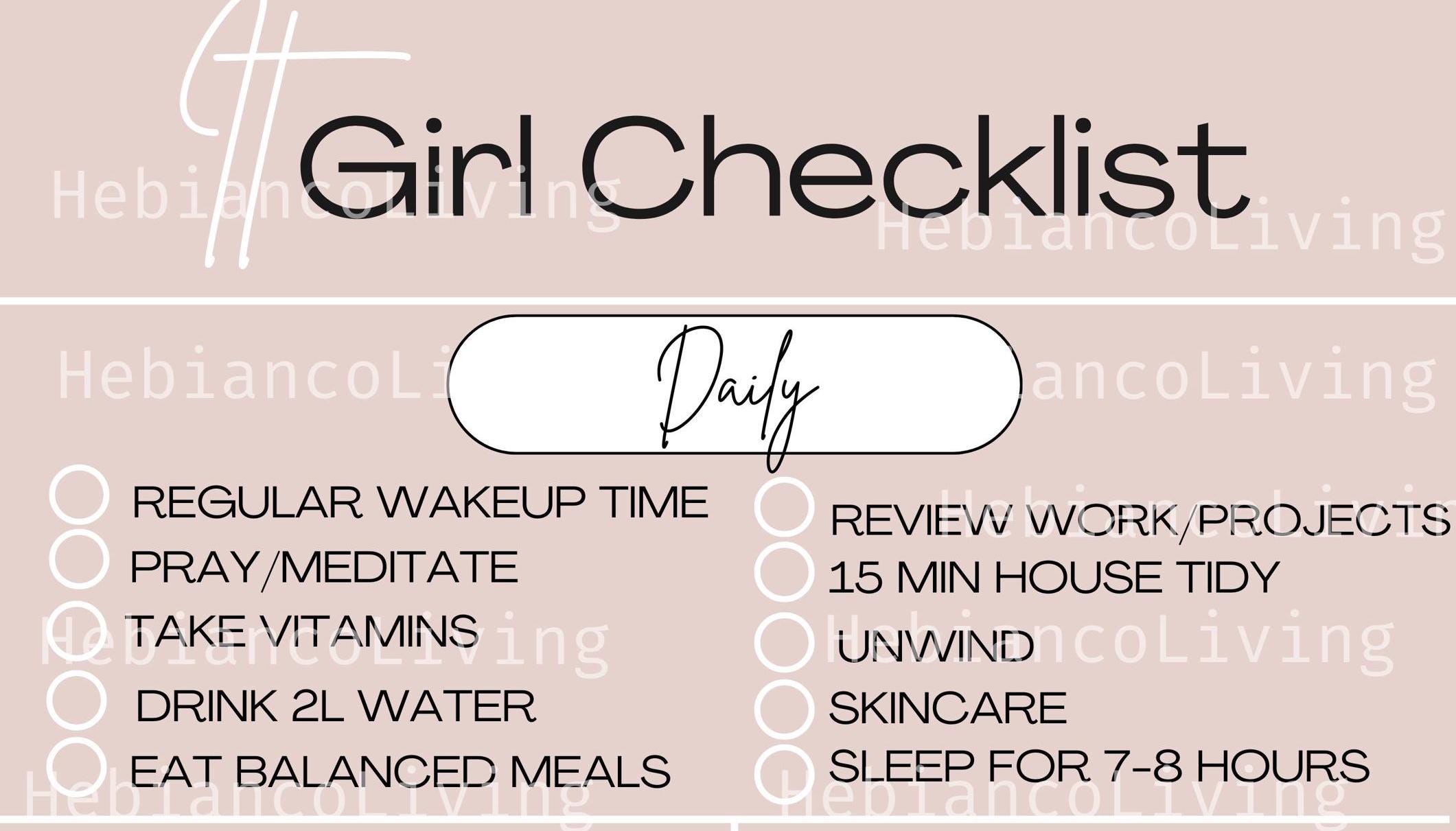 Ultimate IT Girl Checklist - Etsy