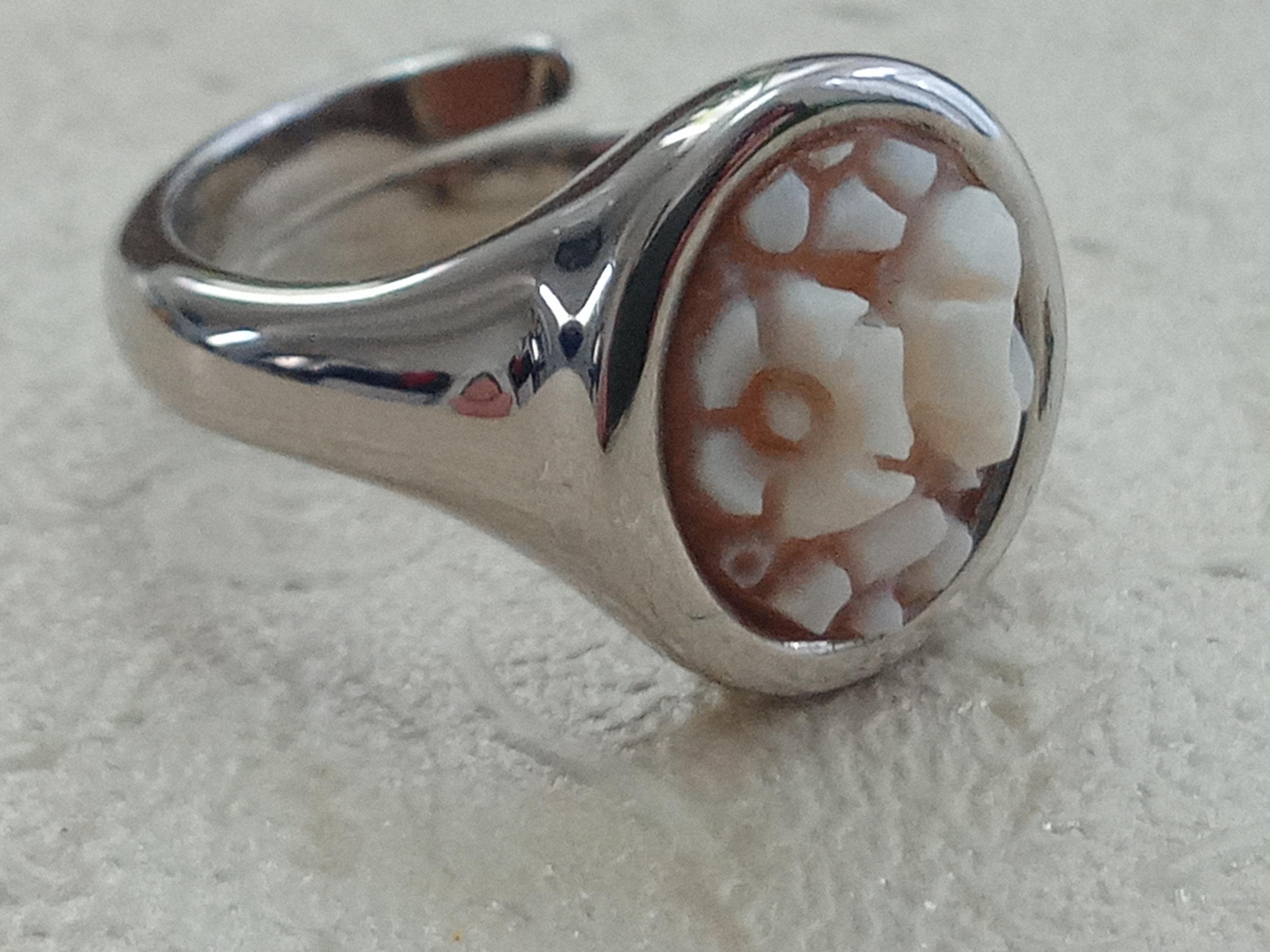 ヴィンテージイタリアンカメオリング – スターリングシルバー925