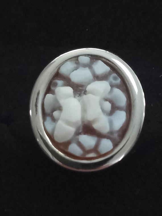 ヴィンテージイタリアンカメオリング – スターリングシルバー925