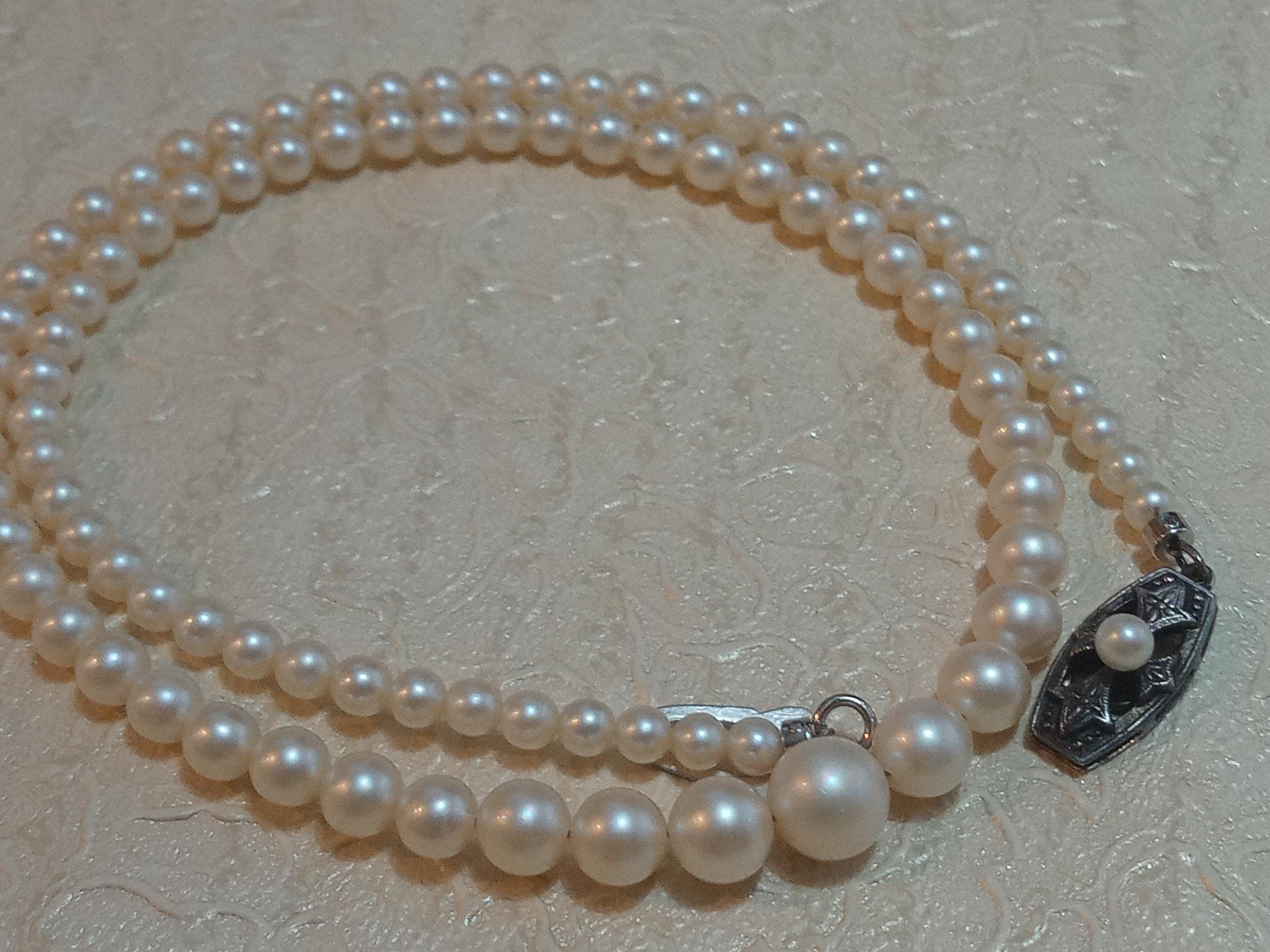 Mikimoto Graduated Akoya Pearl Necklace 7.5–3.6mm – 43.5cm – “M