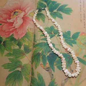 Natural Angel Skin Coral Necklace - 40cm, 31.9g, Organic Branch Beads, Vintage Style