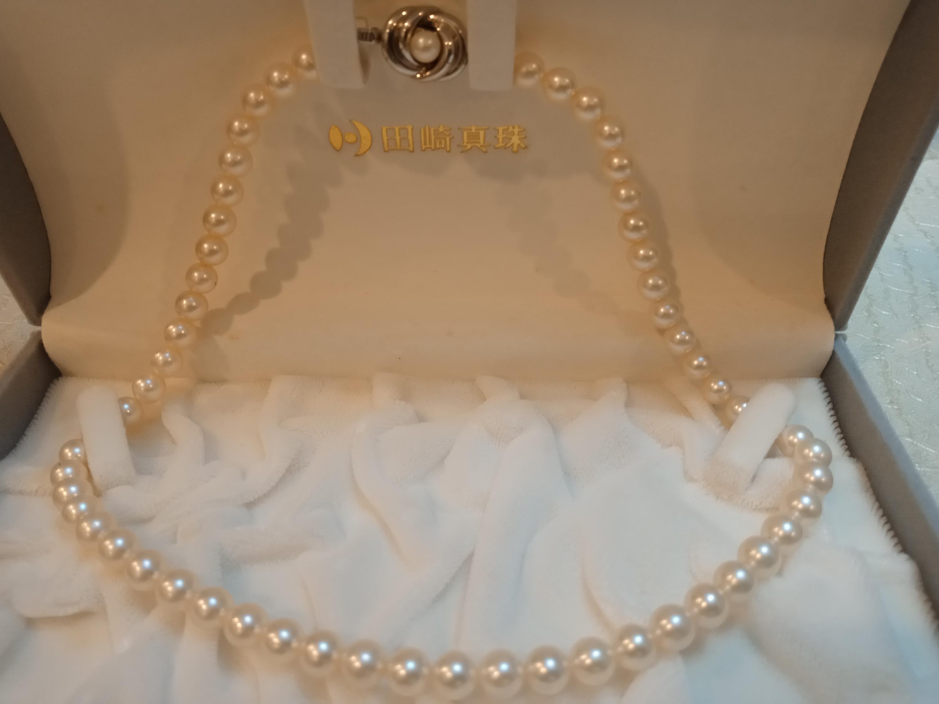 TASAKI アコヤ真珠ネックレス 7mm - 43cm - シルバーフローラル 