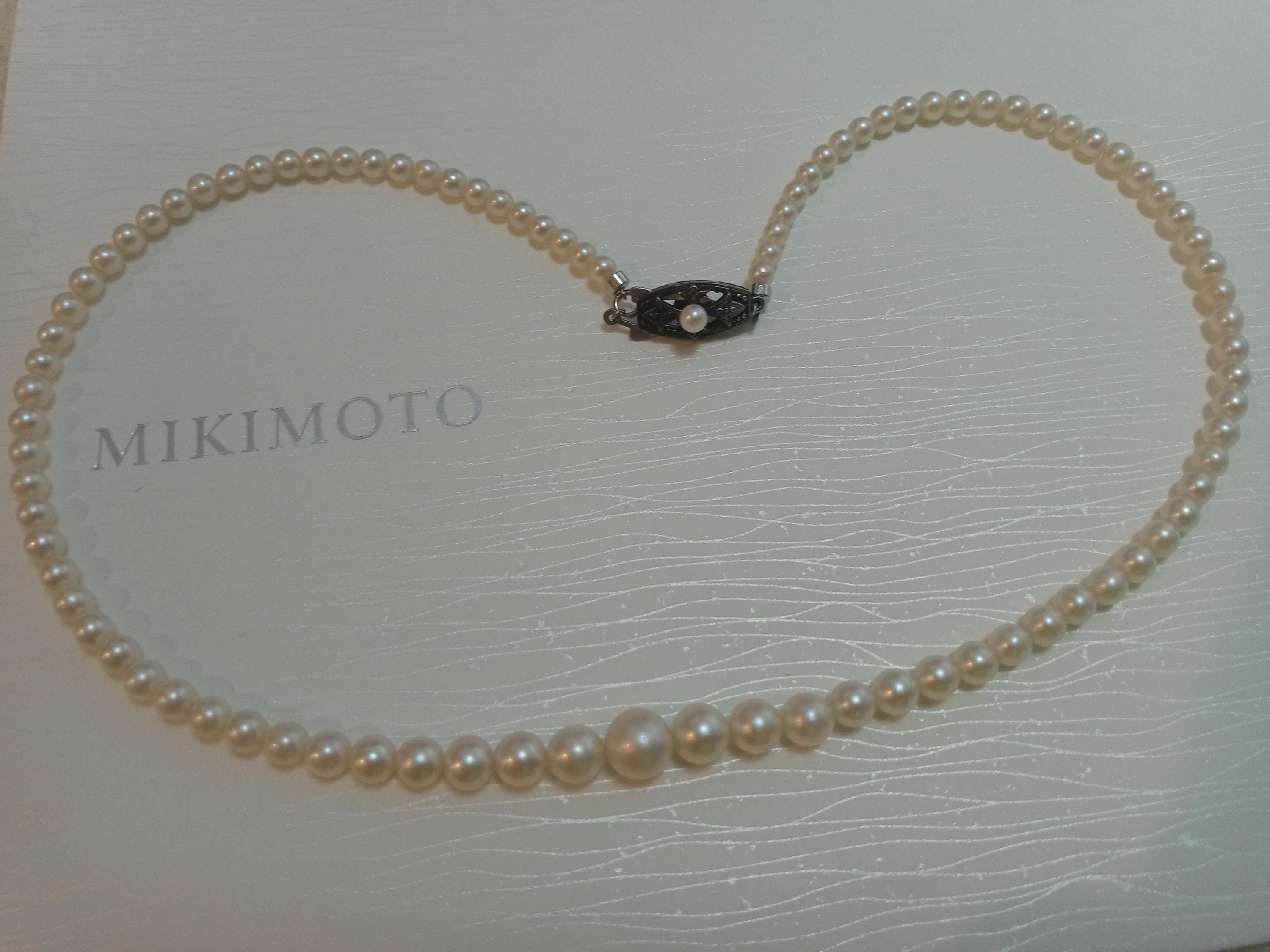Mikimoto Graduated Akoya Pearl Necklace 7.5–3.6mm – 43.5cm – “M
