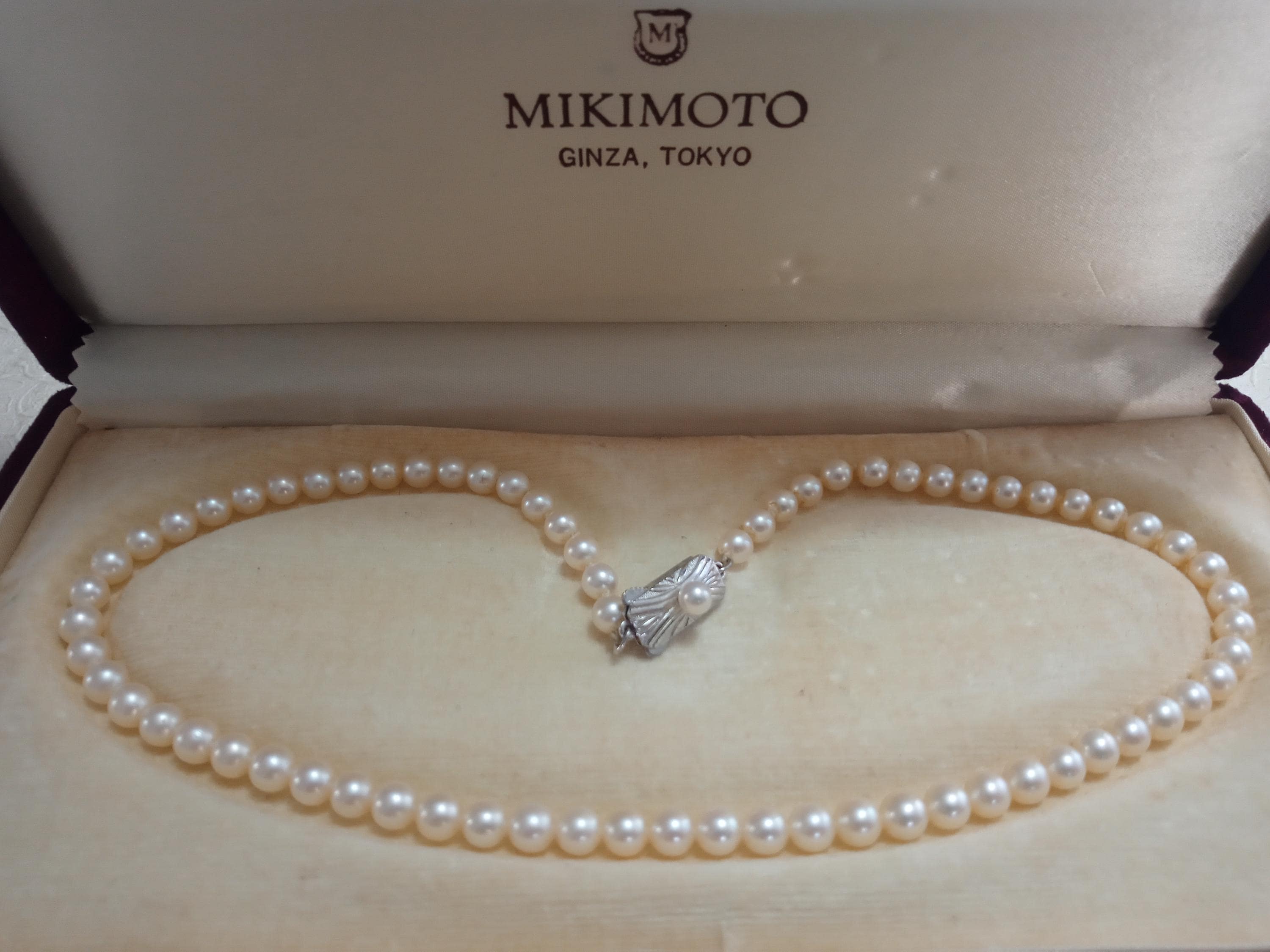 ミキモト アコヤ真珠ネックレス 5.3 mm - 40 cm アイボリー真珠 - M 