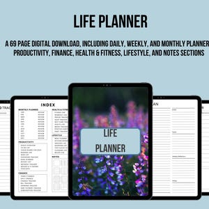 69-Page Life Planner PDF, Ultimate Digital Organizer for Moms to Simplify Daily Life, Thoughtful Gift for Self-Care and Productivity