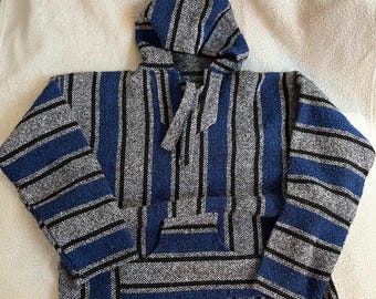 Stripped Black and Blue Hoodie