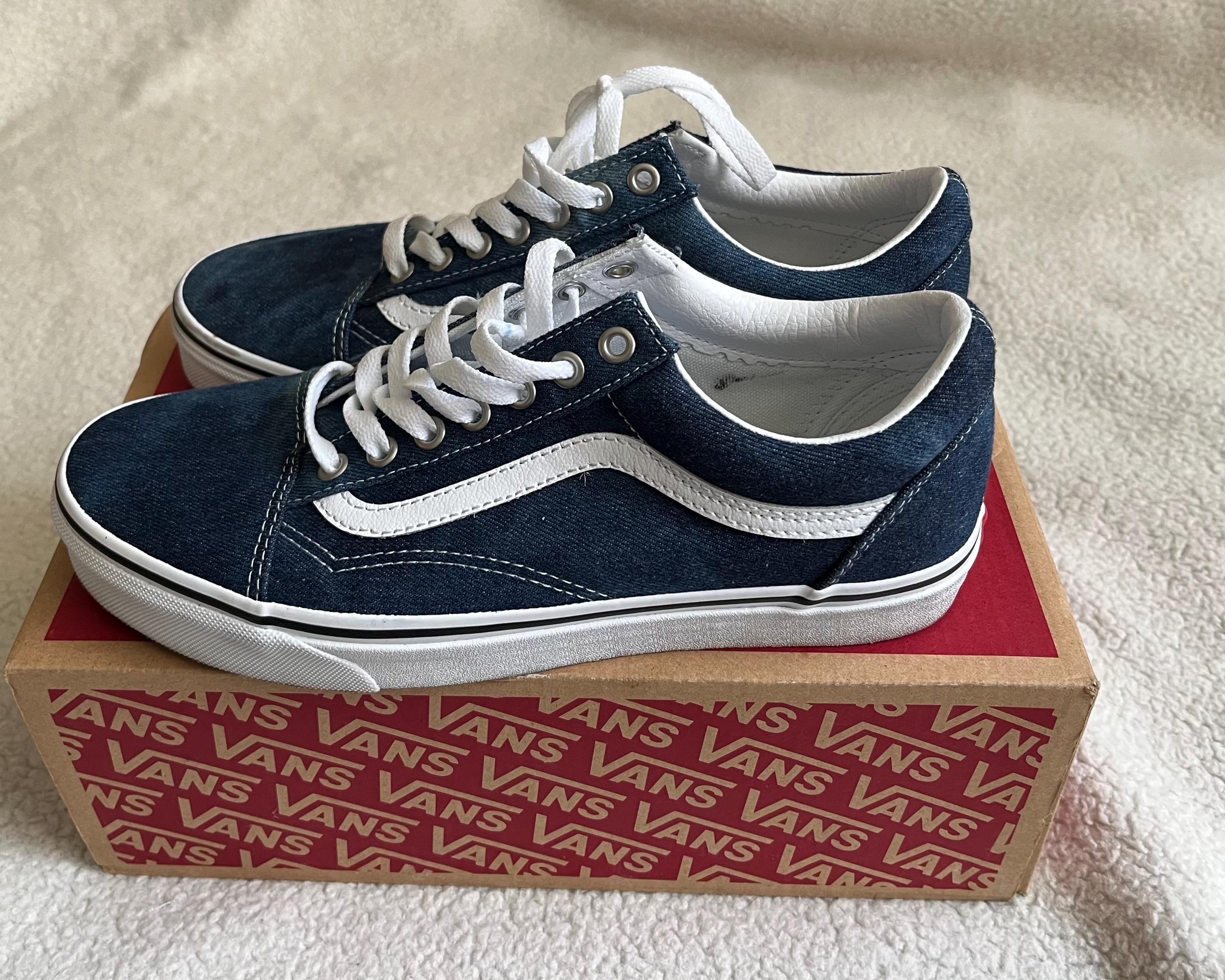 Lace Navy Navy Vans Old Skool Herringbone VANS SHOES UA OLD SKOOL