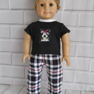 18" Boy Doll Pajamas Knit Top and Flannel Bottoms 2 Pieces fits American Girl, Our Generation, And My Life As Dolls