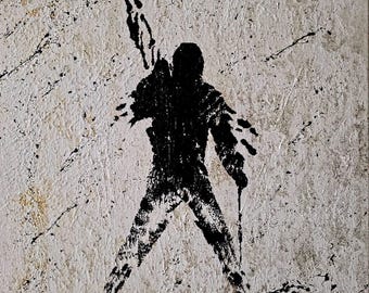 Original Freddy Mercury artwork with gold elements