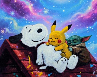 Limited Snoopy, Grogu & Pikachu Artwork A3 Print