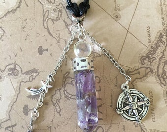 Car Charm Amethyst Traveler Stone Amulet for travel protection, new car gift, driver gift, new driver gift, traveler gift, gift boxed