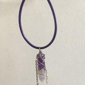 Amethyst Travel Stone Car Charm, Amulet with compass and star charms for luck and protection for driving, new driver gift, traveler gift image 6