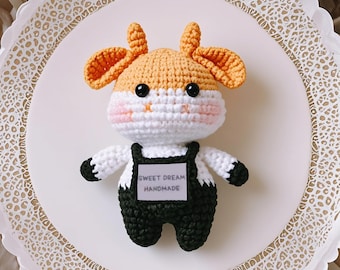 Cute Amigurumi Bull Crochet Pattern PDF, DIY Plush Toy, Digital Download, Farm Animal Crochet, Easy Crochet Pattern for Beginners