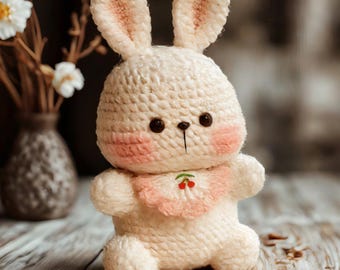 Flauschiges Häschen Amigurumi Häkelanleitung: Einfaches Plüsch-Hase-Spielzeug (PDF)