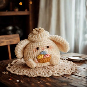 Amigurumi Bunny Crochet Pattern, Cute Dessert Bunny Plush PDF, DIY Kawaii Rabbit Stuffed Animal, Easy Crochet Toy Pattern, Digital Download