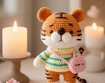 Amigurumi Tiger Crochet Pattern: DIY Kawaii Stuffed Animal (Digital Download)