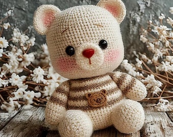 Cute Bear Crochet Pattern PDF, Amigurumi Teddy Bear Pattern, Stuffed Animal DIY, Plush Bear Tutorial, Easy Crochet Toy, Digital Download