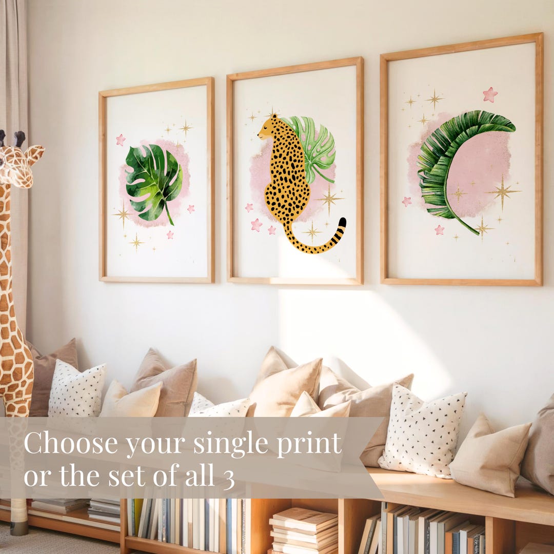 Jungle Nursery Wall Art for Toddler Room Girl Bedroom Decor for Little ...