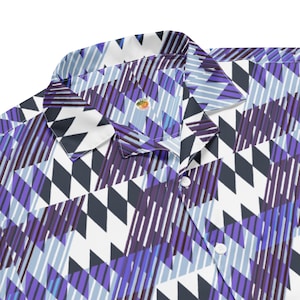 Interflow - Retro geometric button up shirt, geometric print shirt, geometric patterned shirt