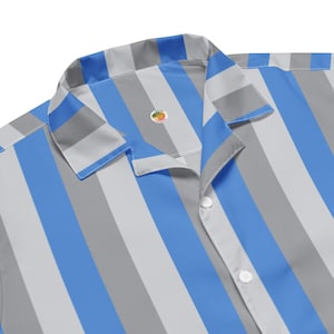 Striped Button Up Shirt, Shirt With Blue and Gray Stripes