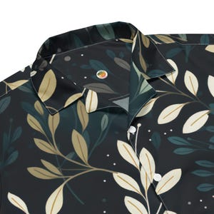 Floral Button Up Shirt: Unisex Recycled Polyester Blend - Drops in The Night